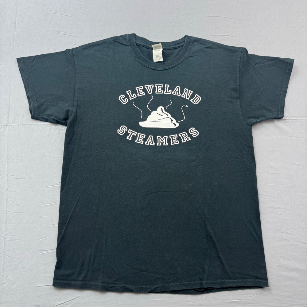 Gildan Cleveland Steamers Cheese Grater 55 Graphic T-Shirt Mens Large Black Tee